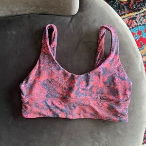 Lululemon Athletica Red and Black Patterned Sports Bra
